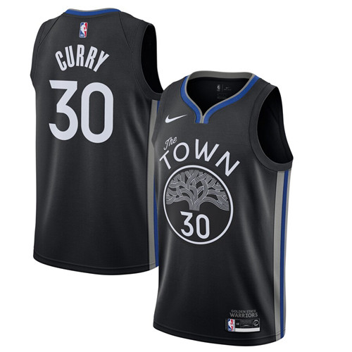 Men's Golden State Warriors #30 Stephen Curry Black NBA 2019 City Edition Stitched Jersey